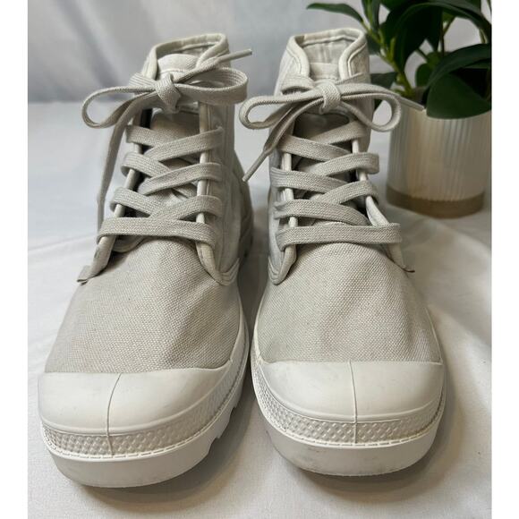 Palladium Pampa Hi Canvas High Top Boots Marshmellow White Size 10 - Picture 4 of 9